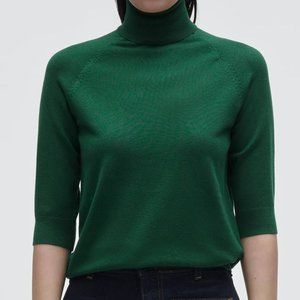 ZARA green knit turtleneck sweater